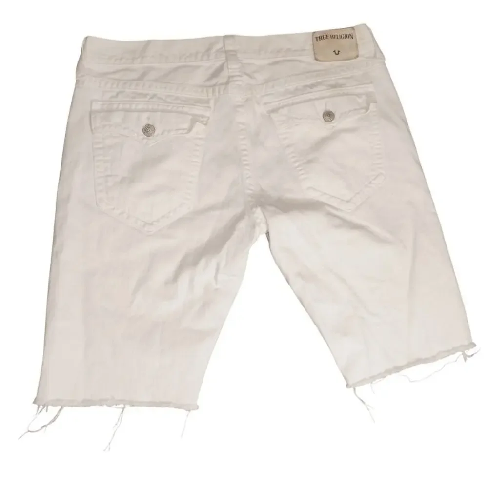 True Religion White Denim Cutoff Shorts Men’s 40 – Made in USA